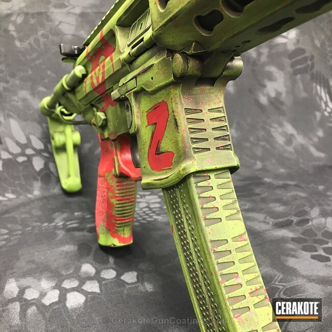 Cerakoted: Blood Splatter,MPX,Zombie Defense,Zombie Green H-168,Tactical Rifle,Sig Sauer,Sig MPX,Zombie Apocalypse,Zombie Killer,Zombie,FIREHOUSE RED H-216,Graphite Black H-146,Zombie Splatter,Zombie Hunter