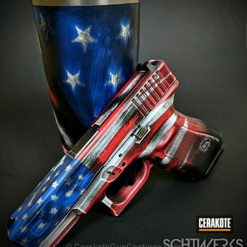 Cerakoted H-171 Nra Blue With H-216 Smith & Wesson Red And H-140 Bright White