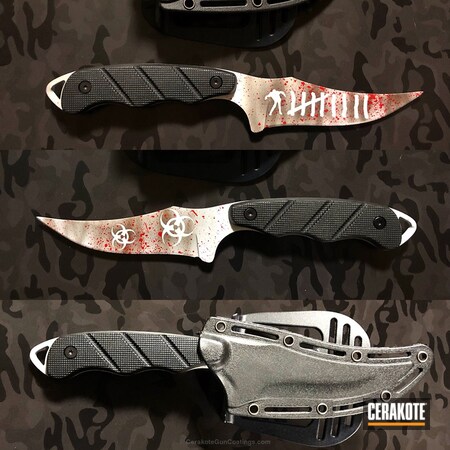 Powder Coating: Bright White H-140,Knives,Zombie Killer,Zombie,FIREHOUSE RED H-216