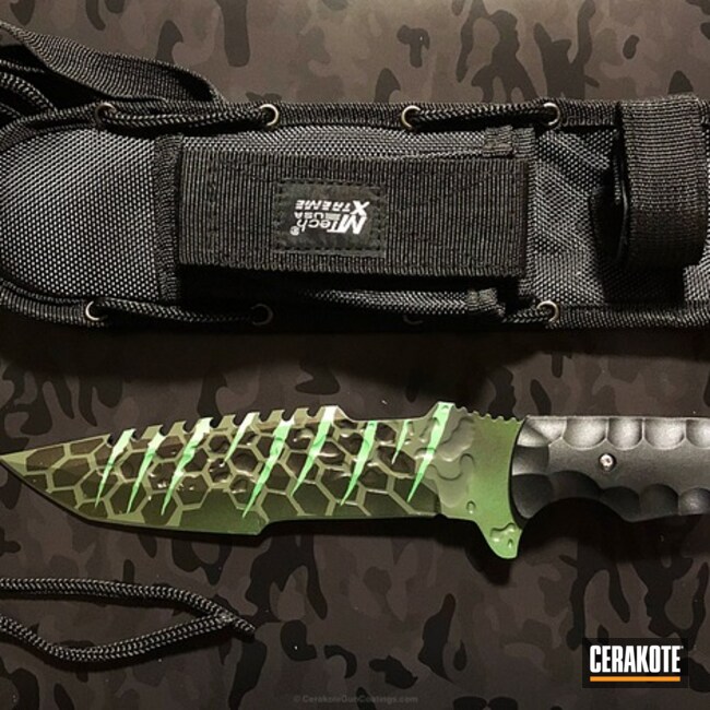 Cerakoted: BATTLESHIP GREY H-213,Forest Green H-248,Knives