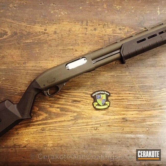 Cerakoted: Remington 870 Magnum,Shotgun,Remington,MAGPUL® O.D. GREEN H-232