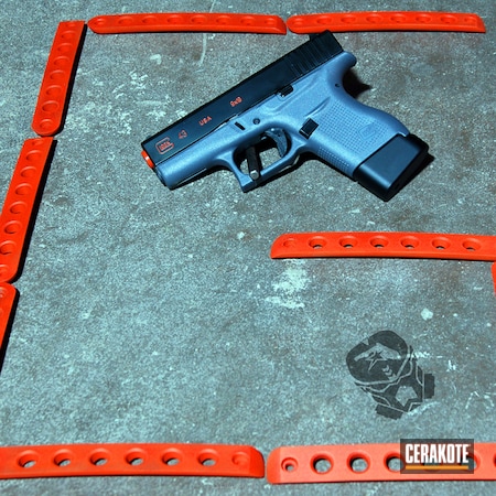Powder Coating: Hunter Orange H-128,Glock 43,Graphite Black H-146,Glock,Pistol