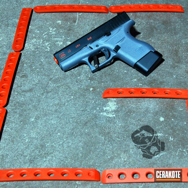 Cerakoted: Graphite Black H-146,Pistol,Glock,Hunter Orange H-128,Glock 43
