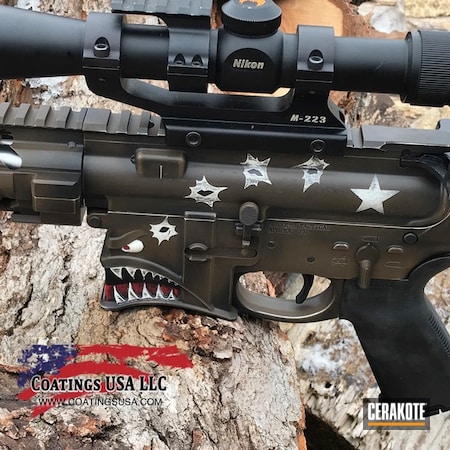 Powder Coating: Bright White H-140,GLOCK® FDE H-261,MATTE ARMOR CLEAR H-301,Graphite Black H-146,BULLETHOLES,Distressed,Hellbreaker,FACE DETAIL,USMC Red H-167,Highlights,Spikes,Spikes Receiver,Star