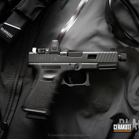 Powder Coating: Glock,Smoke E-120,Cerakote Elite Series,Pistol,Stippled