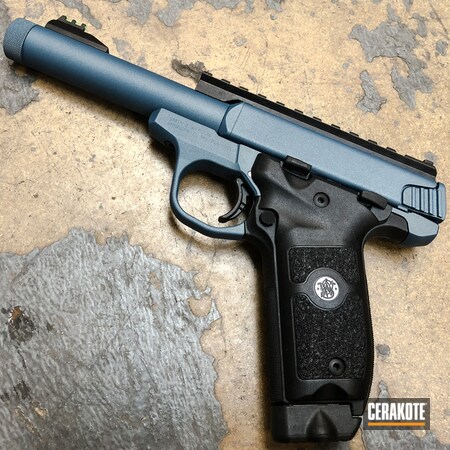 Powder Coating: Smith & Wesson,Handguns,22lr,Competition Gun,Pistol,Blue Titanium H-185,.22LR,Competition Ready,Rimfire