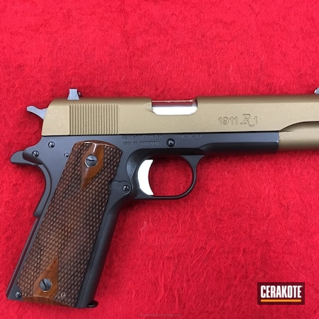 Powder Coating: Graphite Black H-146,1911,Pistol,Remington,Burnt Bronze H-148