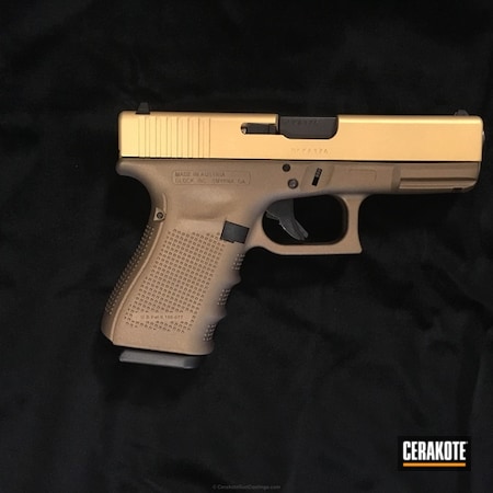 Powder Coating: Glock,Two Tone,Pistol,Gold H-122,Burnt Bronze H-148