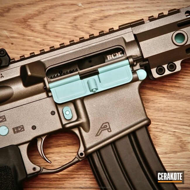Cerakoted: Aero Precision,Robin's Egg Blue H-175,B5 Bravo,Tungsten H-237,Tactical Rifle,Midwest Industry,AR-15,BCM
