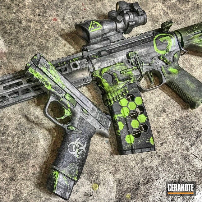 Cerakoted: Zombie Green H-168,Satin Aluminum H-151,Titanium H-170,Armor Black H-190,Pistol,Tactical Rifle,Matching Set