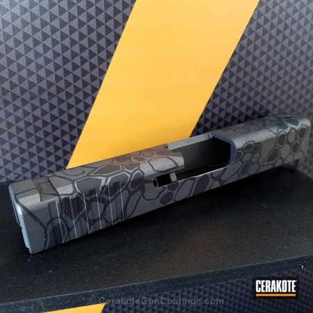 Powder Coating: Glock 43,Graphite Black H-146,Custom Glock Slide,Tungsten H-237,Gun Parts,Kryptek