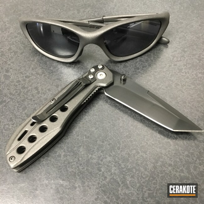 Cerakoted: Sunglasses,Gloss Black H-109,Folding Knife,More Than Guns,Cobalt H-112