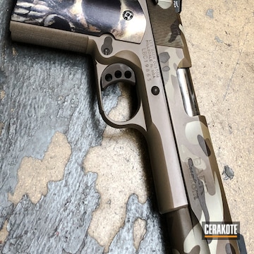 Cerakoted H-267 Magpul Flat Dark Earth, H-226 Patriot Brown, H-258 Chocolate Brown, H-143 Benelli Sand And H-235 Coyote Tan