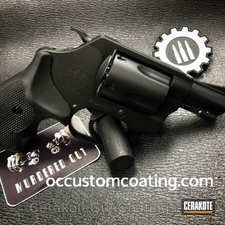 Powder Coating: Graphite Black H-146,Smith & Wesson,Revolver,Airweight,Murdered Out,Hammerless Revolver
