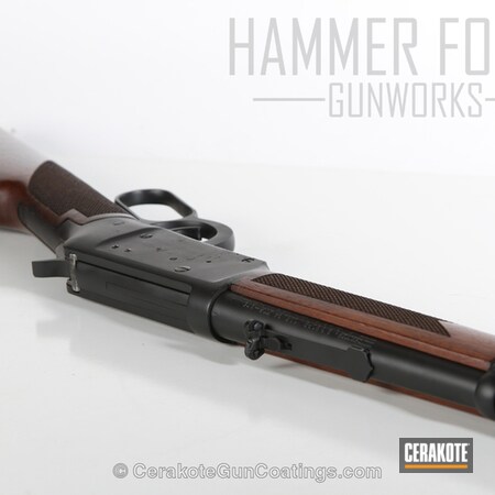 Powder Coating: Graphite Black H-146,Hunting Rifle,Winchester,45-70,Lever Action,Restoration