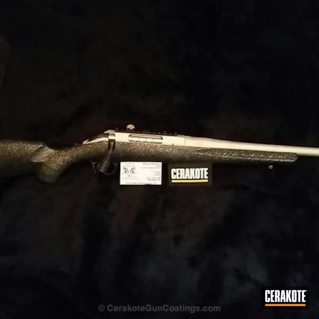 Cerakoted: Rifle,Ruger,Graphite Black H-146,Satin Aluminum H-151,Bright Nickel H-157