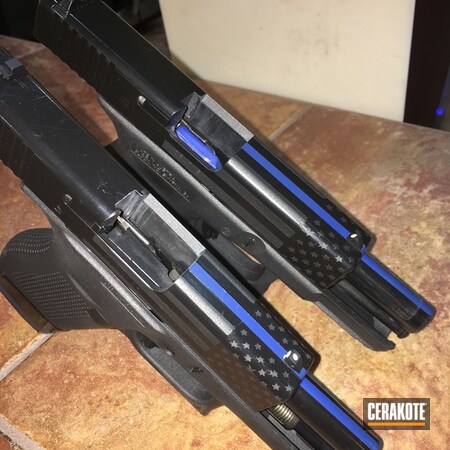 Powder Coating: Glock 43,NRA Blue H-171,Thin Blue Line,Gloss Black H-109,Pistol,Glock 19,Cobalt H-112
