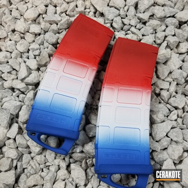 Cerakoted H-171 Nra Blue, H-297 Stormtrooper White And H-167 Usmc Red