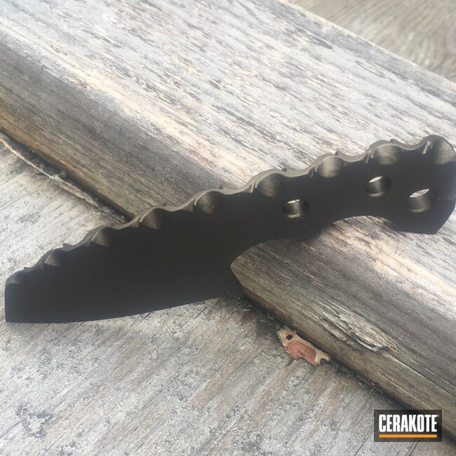 Cerakoted: Knife Blade,More Than Guns,Hand Made Knife,Midnight Bronze H-294