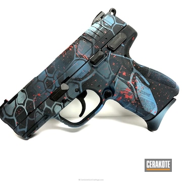 Cerakoted H-146 Graphite Black, H-216 Smith & Wesson Red, H-172 Sea Blue And H-175 Robin's Egg Blue