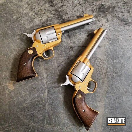 Powder Coating: Single Action Army,Satin Aluminum H-151,Corrosion Protection,Cowboy Gun,Girls Gun,Gold H-122,Revolver,Cowboy Action,Colt,Collector Weapon,Ladies Classic,Cowboys,Two Tone,Ladies,Girls,Colt SAA,Restoration,For the Girls,Custom .45 Colt,Single-Action Revolver