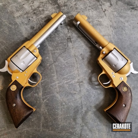 Powder Coating: Single Action Army,Satin Aluminum H-151,Corrosion Protection,Cowboy Gun,Girls Gun,Gold H-122,Revolver,Cowboy Action,Colt,Collector Weapon,Ladies Classic,Cowboys,Two Tone,Ladies,Girls,Colt SAA,Restoration,For the Girls,Custom .45 Colt,Single-Action Revolver