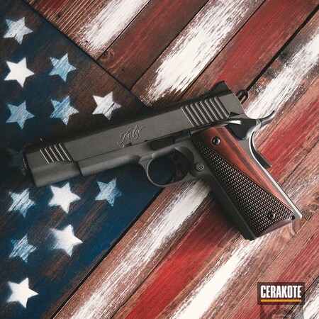 Powder Coating: MAD Black,Graphite Black H-146,Kimber,Cerakote Elite Series,1911,Handguns,Pistol,Tungsten H-237,Kimber 1911,Disruptive Grey
