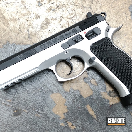 Powder Coating: Handguns,CZ 75,Pistol,CZ,CZ-USA,Armor Black H-190,Shimmer Aluminum H-158,CZ75 SP01