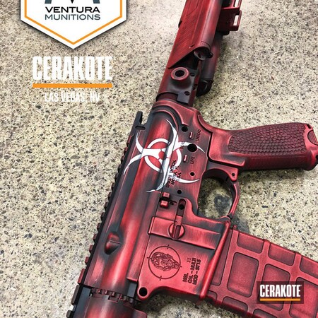 Powder Coating: Armor Black H-190,Zombie,Tactical Rifle,FIREHOUSE RED H-216