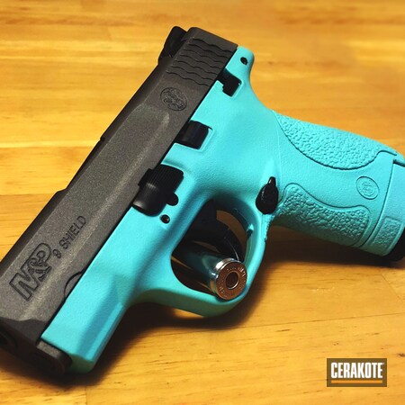 Powder Coating: Smith & Wesson M&P,Smith & Wesson,Two Tone,Pistol,Stainless H-152,Robin's Egg Blue H-175