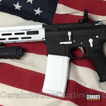 Powder Coating: Two Tone,Armor Black H-190,Stormtrooper White H-297,Tactical Rifle,AR-15,Star Wars AR-15