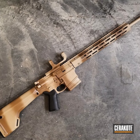 Powder Coating: Smith & Wesson M&P,Smith & Wesson,Corrosion Protection,Free Hand,Hunting Rifle,DESERT SAND H-199,Two-Color Fade,Desert Camo,M&P-10,TROY® COYOTE TAN H-268,Two Tone,Stripes,Camo,Tactical Rifle,AR-10