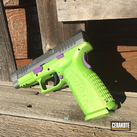 Powder Coating: GunCandy,Zombie Green H-168,Bright Purple H-217