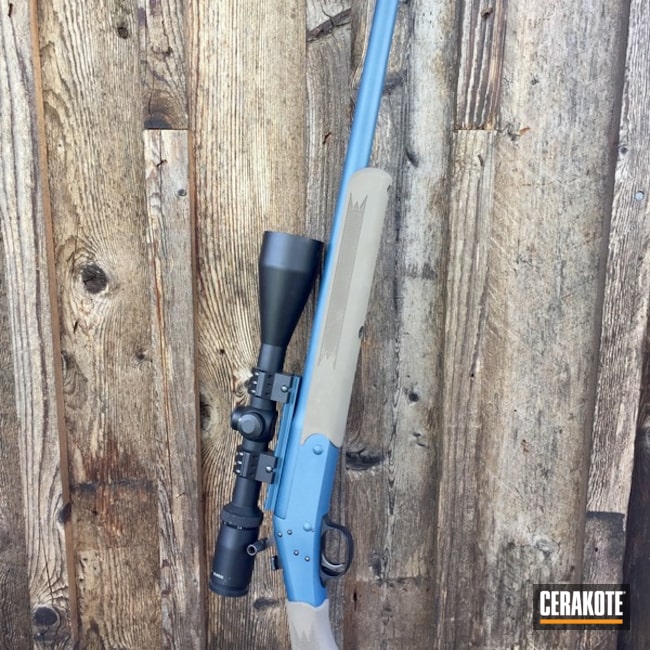 Cerakoted: Bolt Action Rifle,Flat Dark Earth H-265,Blue Titanium H-185