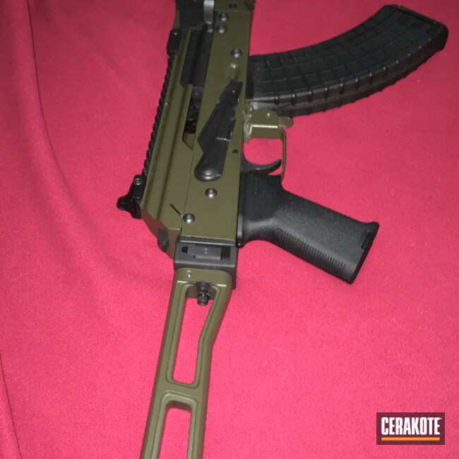 Cerakoted: Custom AK,Armor Black H-190,AK-47,MAGPUL® O.D. GREEN H-232