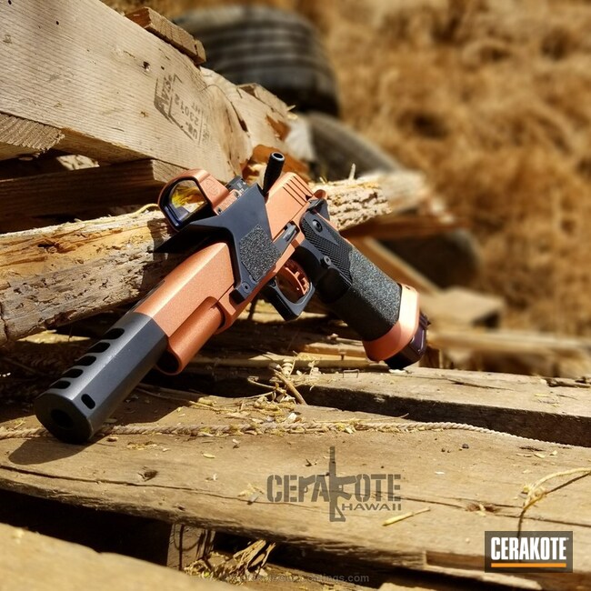 Cerakoted: Graphite Black H-146,Two Tone,Burnt Bronze H-148,Pistol,1911,Hunter Orange H-128,Gold H-122