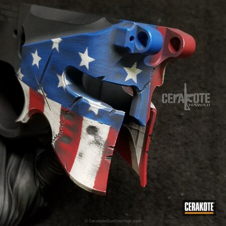 Powder Coating: Bright White H-140,NRA Blue H-171,Spike's Tactical,USMC Red H-167,American Flag,Spartan Helmet,Lower