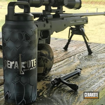 Cerakoted Custom Water Bottle Coated In Graphite Black And Bright White