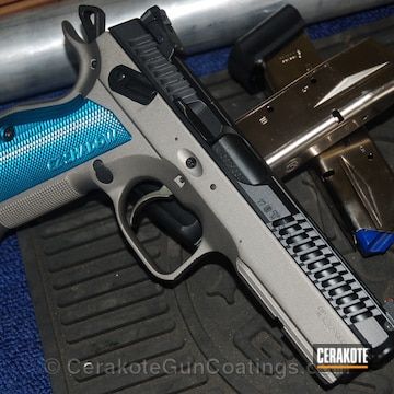 Cerakoted Cz Shadow Coated In Cerakote's Graphite Black And Stainless