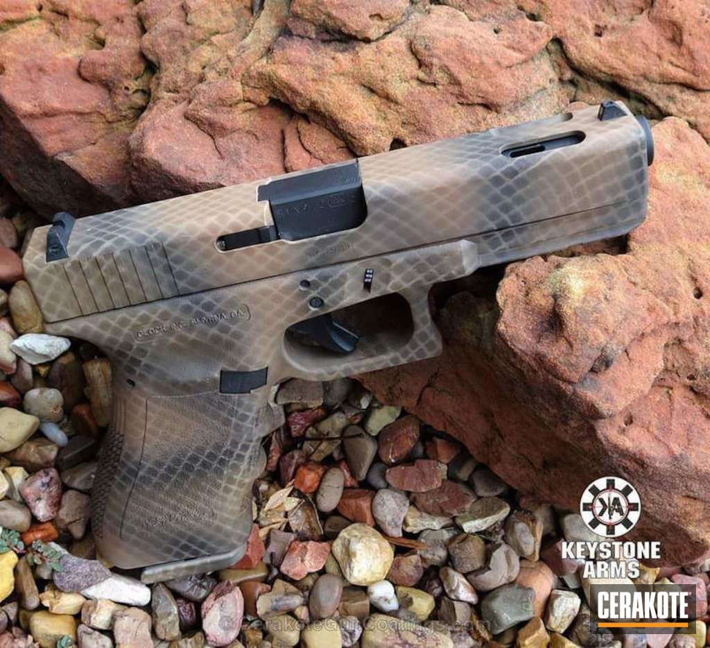 Custom Glock coated in a Snake Skin Camo Pattern by WEB USER Cerakote