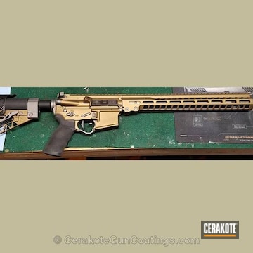 Cerakoted Custom Two Tone Rifle Coated In Cerakote's Burnt Bronze And Tungsten