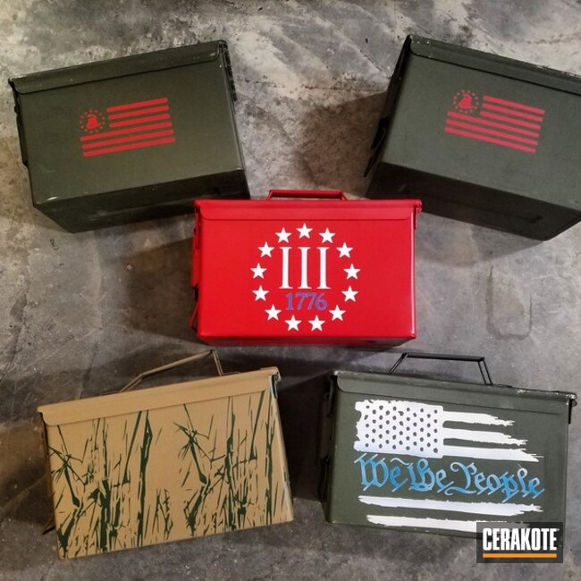 Cerakoted Custom Cerakoted Ammo Cans Coated For A Fundraising Auction