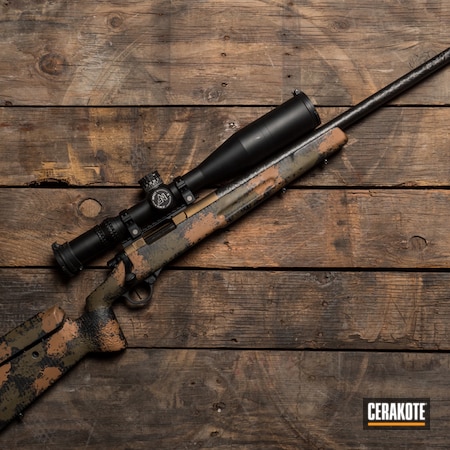 Powder Coating: Hunting Rifle,Burnt Bronze H-148,Bolt Action Rifle,Accent Color