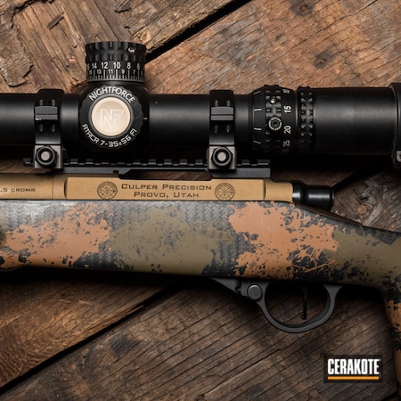Powder Coating: Hunting Rifle,Burnt Bronze H-148,Bolt Action Rifle,Accent Color