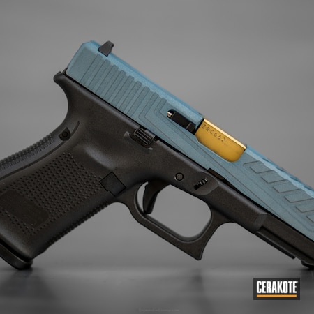 Powder Coating: Machined Slide,Glock,Handguns,Blue Titanium H-185,Glock 19,Custom Machined