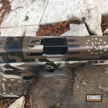 Cerakoted Cerakoted Glock 19 Handgun In A Custom Camo Finish