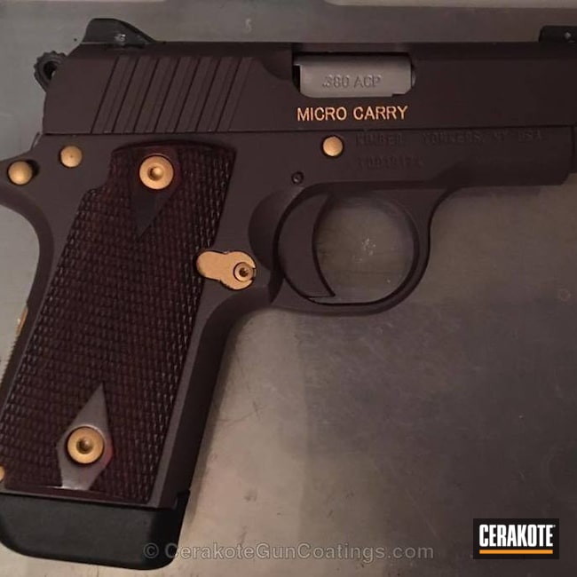Cerakoted: 9mm,Kimber Micro Carry,Kimber,Pistol,Gold H-122,Chocolate Brown H-258
