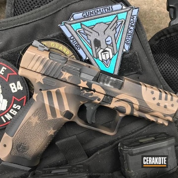 Cerakoted Canik Tp9 Handgun Coated In A Custom Cerakote Snake Skin Camo Pattern