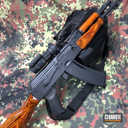 Powder Coating: Graphite Black H-146,AKM,AK-74,Bright Purple H-217,Tactical Rifle,AK Rifle,AK74,Rifle,AK Assault Rifle