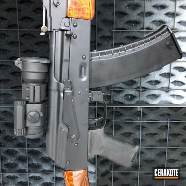 Cerakoted: Rifle,AK74,Graphite Black H-146,Bright Purple H-217,AK Assault Rifle,Tactical Rifle,AKM,AK Rifle,AK-74